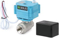 U.S. Solid Motorized Ball Valve - IP67 1/2inch Stainless Steel Ball Valve 9-24V with Waterproof Cover, Full Port, Manual Function, 2 Wire Auto Return, NPT, Normally Open by USSolid