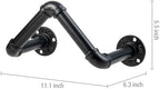 MyGift Black Metal Pipe Garden Hose Holder, Wall Mounted Hose Rack - Image 5