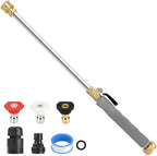 2026 Upagraded Jet Nozzle Power Washer for Garden Hose, Pressure Washer Wand with 3 Different Nozzles and Hose Quick Connectors for Car, Patio,Pet,Window, Grey by POOPLE-FocusonGardenCleaner