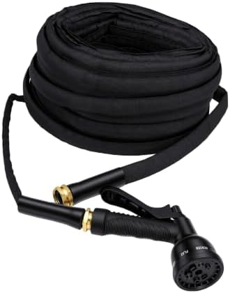 100FT Non Expanding Garden Hose with Spray Nozzle by oreilet