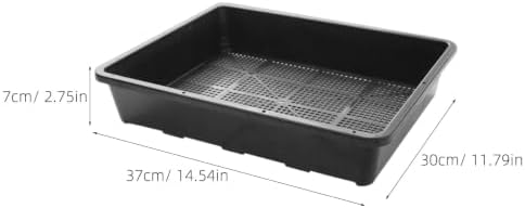 Kisangel 2 Set Flat Seed Starter Trays with Bottom Watering Trays for Vegetable & Wheatgrass Sprouting, Stackable Black Plastic Nursery Flats, 14.6 x 12 Inches - Image 2