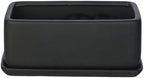 MyGift 10 Inch Matte Black Ceramic Succulent Planter with Tray - Image 6