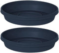Bloem Terra Plastic Saucer Tray for 14" Terra Planters, Navy, 2-Pack by Bloem