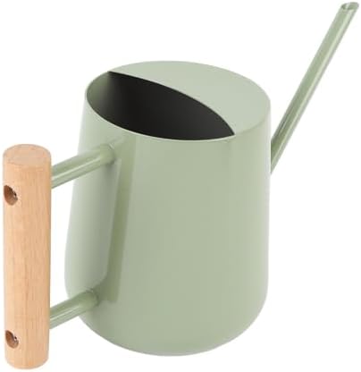 Watering Can for Indoor Plants: Small Stainless Steel Metal Watering Jug with Long Spout and Wood Handle, 1L Mini Plant Waterer Pot for Houseplant Bonsai Outdoor Garden - Image 3