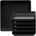 Square Plant Saucer 16 Inch 5 Pack, Planter Trays for Flower Pots, Plant Water Catcher Drip Dishes, Plastic Bottom Watering Plates Indoors and Outdoors - Black by Tectsia