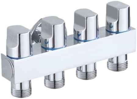 Brass Garden Hose Splitter 4 Outlet - Leak for proof Water Distributor with Flow Control Valves - Outdoor Faucet Manifold for Lawn Watering - 3/4 Inch Connection Black(Silver) by Unknown