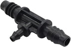 Tee Fitting ，water pipe connector, Hose Barb Fittings, Garden Reducing Tee Connector 3/8 to 1/4 Inch for 4mm Drip Irrigation Water Splitter Pack of 10 Black - Image 2