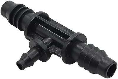 Pipe Tee Thread Joints Hose Barb Fittings Garden Reducing Connector 3/8 to 1/4 Inch for 4mm Drip Irrigation Water Splitter Pack of 10 Black - Image 2
