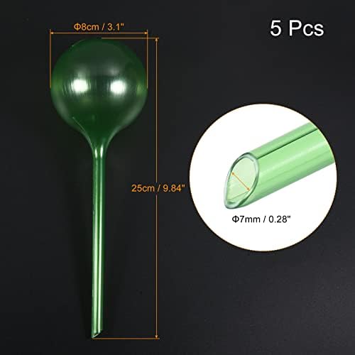 MECCANIXITY Self-Watering Bulb 80mm Dia. Plastic Automatic Watering Globe Ball Irrigation Device for Potted Plants, Green 5Pcs - Image 2
