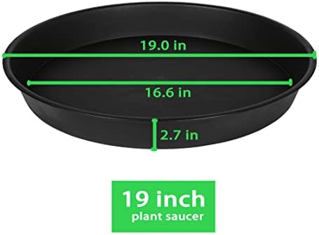4 Pack of 18 19 inch Plant Saucer Drip Tray, 17 19 21 23 25 27 inch Heavy Duty Large Deep Plant Saucers for Pots, Plastic Flower Planter Water Trays for Indoors Outdoor (19", Black) - Image 2