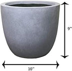 Kante Blue Gray Concrete Planter 10" Dia All-Weather Round Small Pot - Image 5