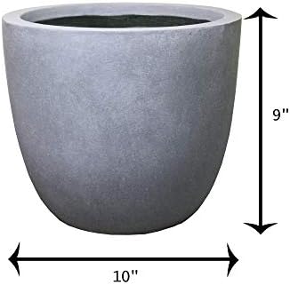 Kante Blue Gray Concrete Planter 10" Dia All-Weather Round Small Pot - Image 5