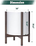 D'vine Dev Plastic Pot with Walnut Wood Stand, White, 14 in, 55-C-R-1 - Image 3