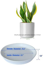 Ceramic Plant Saucer Tray 9 10 11 Inch White, 11.3" OD x9.7 ID x1.8 Deep| Round Sturdy Heavy Duty Glazed Bevel Planter Drip Flower pots with Catch Basin for Indoor Outdoor Plants - Image 2