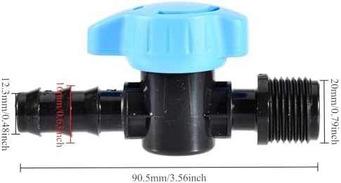 1/2" to 16mm PE Hose Barb Mini Valve Garden Tap Pipe Connector Drip Irrigation Fitting Water Control Adapter - Image 3