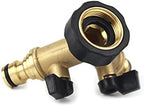 2 Way Brass Hose Adapter, Garden Hose Y Valve Connectors Copper Hose Splitter, Double Pass Hose Splitter - Image 6