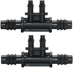 Kitchen Garden Hose Garden Hose Tee Barb 8/11 to 1/4" 4/7 Hose Connector 4 Way Garden Irrigation Manifold 3/8" 80Pcs/Black/3/8'' - Image 3