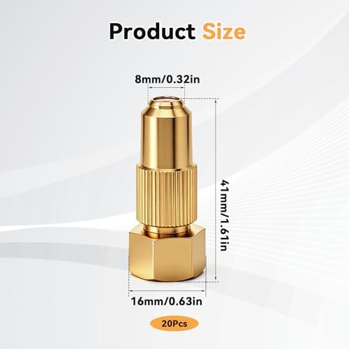 20 Pack Brass Sprayer Nozzles, Adjustable Ceramic Spray Nozzle Tips with Mist and Stream Modes, Heavy-Duty Sprayers Nozzle Replacement for Lawn Garden Farm Orchard - Image 3