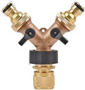3/4 Inch 2/4-Way Brass Garden Hose Splitter Garden Tap Y-Type Watering Connector Distributor for Outdoor Faucet (Color : J) by Unknown