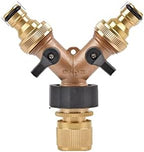 3/4 Inch 2/4-Way Brass Garden Hose Splitter Garden Tap Y-Type Watering Connector Distributor for Outdoor Faucet (Color : J) by Unknown