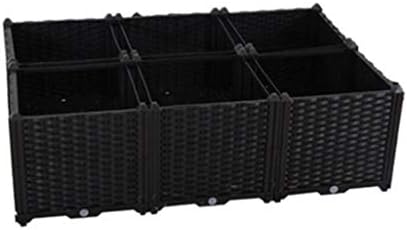 Hershii Rectangular Gardening Raised Bed Kits DIY Plant Growing Container Plastic Vegetables Herbs Flowers Large Deepened Planter Box for Balcony, Patio, Yard - Black - 46.06 X 30.7' X 14.96 Inches by FineLivingStartingwithaHome