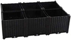 Hershii Rectangular Gardening Raised Bed Kits DIY Plant Growing Container Plastic Vegetables Herbs Flowers Large Deepened Planter Box for Balcony, Patio, Yard - Black - 46.06 X 30.7' X 14.96 Inches by FineLivingStartingwithaHome
