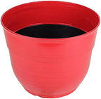 Garden Elements Indoor/Outdoor Glazed Brushed Happy Plastic Planter, Large, Bright Red, 15" (Pack of 2) - Image 4