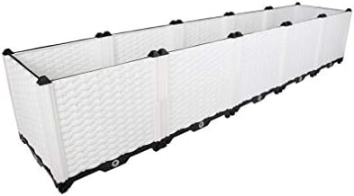 Hershii Garden Raised Bed Kits Rectangular Plastic Deepened Plant Containers Indoor Outdoor Vegetables Herbs Flowers Growing Planter Box - White - 76.77 X 15.35 X 14.96 Inches - Image 2