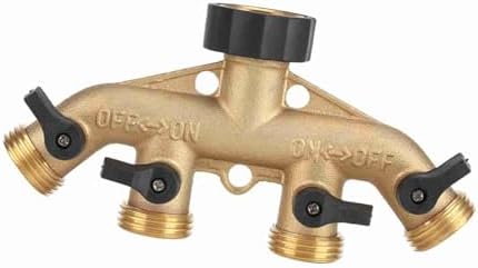 3 4 Inch Brass 4 Way Hose Pipe Splitter Nozzle Switcher Tap Connectors Garden Hose Manifold Multi Connector for Garden Irrigation Watering Lawns (European Thread) - Image 7