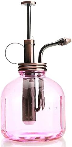 Plant Mister- Pink Glass Bottle & Brass Sprayer (Antique Copper) - Image 3