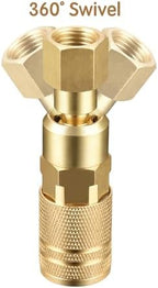 RayMagic Upgraded 1/4'' NPT Air Hose Fittings, 1/4 Inch Brass Female 360° Swivel Coupler, Quick Connector M Style Air Coupler,1/4 Inch Air Fittings For Air Compressor Accessories 8-Pack - Image 3