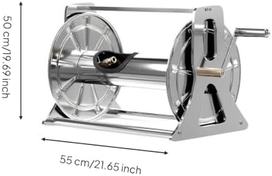 Heavy Duty Hose Reel with Hand Crank | Stainless Steel, Manual, Hardware, for Garden, Gardeners, 100M - Image 7