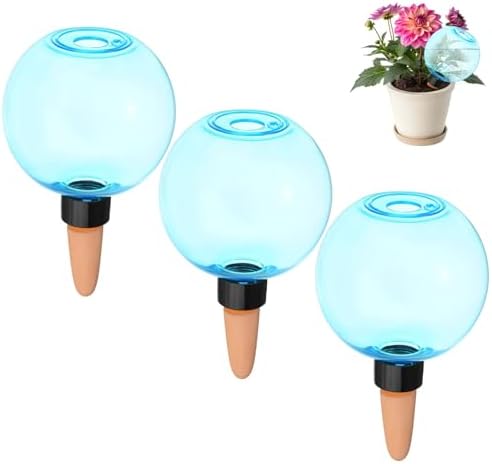M METERXITY 3-Pack Plant Self Watering Globes, 5.3 oz Plastic Bubble Water Bulbs Top Fill for Indoor/Outdoor Plants, Self Watering Spikes Slow Release Terracotta [Blue] by MMETERXITY