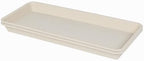 VUWEZ 2 Pack Plastic Plant Tray Saucer Rectangular 30 inch, Indoor/Outdoor Plant Water Drip Tray for Flower Pot Planter, Windowsill (8 X 30'', Beige) by VUWEZ