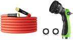 Hot/Cold Water Hose 5/8" x 25 ft+Nozzle with 8 Spray Patterns by SPECILITE