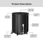 Portable Rain Barrel, 264 Gallon Water Storage Tank with Filter and Spigot for Efficient Rainwater Collection from Gutters - Eco-Friendly Rainwater Harvesting System (Black, 0.7x0.98m) - Image 5