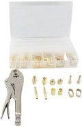 Qinlorgo 49pcs Hose Repair Assembly Kit for Welding Workers Fixing Leaking Air Pipes,Fits 3/16-1/4in Id Hoses,B Size Brass Fittings with Crimper,Portable Transparent Storage Box by Qinlorgo