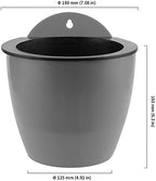 HOIGON 6 Pack 7 Inch Self Water Hanging Plants Pot, Self Watering Wall Hanging Plastic Planters with S-Hooks and Wicks, Lazy Flower Pot for Indoor Outdoor Orchids African Violet, Gray - Image 2