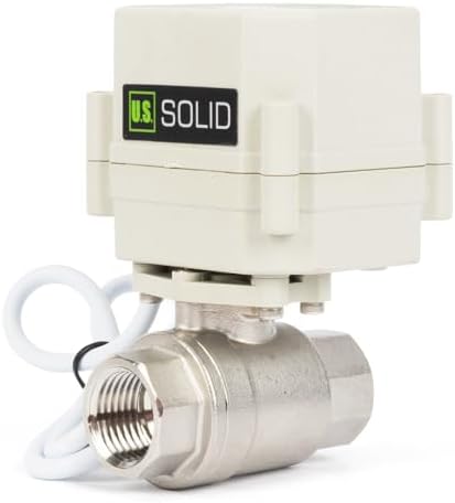 U.S. Solid 1/2 in Motorized Ball Valve with Programmable Auto On-Off Cycle Timer, 2-Way 304 Stainless Steel Electric Actuator, 00:00:00-99:59:59 Timing, IP67, AC/DC 9-24 V, NPT, for Water and Air - Image 3
