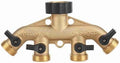 3 4 Inch Brass 4 Way Hose Pipe Splitter Nozzle Switcher Tap Connectors Garden Hose Manifold Multi Connector for Garden Irrigation Watering Lawns (European Thread) by Unknown
