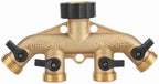 3 4 Inch Brass 4 Way Hose Pipe Splitter Nozzle Switcher Tap Connectors Garden Hose Manifold Multi Connector for Garden Irrigation Watering Lawns (European Thread) by Unknown
