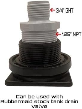 1.5" PRO SERIES PVC Ball Valve Spigot Kit with Bulkhead Fitting Adapter for Rain Barrels, IBC, and Behrens Steel Water Tanks - Image 5