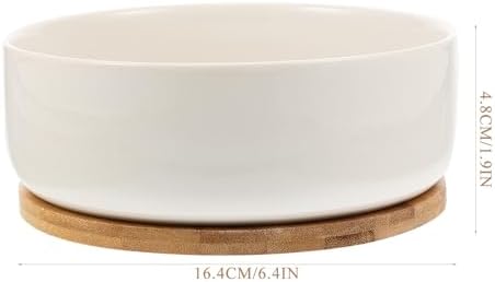 VILLCASE White Ceramic Small Bonsai Pots with Tray, Round Succulent Planter Pot for Home and Balcony, Designed to Collect Excess Water and Prevent Over-Watering - Image 2