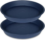 2 Pack of Plant Saucer 20 22 inch, 3.6" Depth, Large Deep Heavy Duty Plant Saucers, Garden Plastic Plant Trays for Indoors Outdoor, Pot Tray for Planter 19-23" (Blue) by Bleuhome