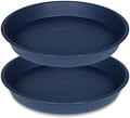 2 Pack of 20 21 inch Plant Saucer Round, Deep Plant Saucers for Pots, Heavy Duty Plastic Plant Drip Tray for Indoors Outdoor, Bird Bath Bowls, Plant Trays for Planter 19-22" (21 inch, Blue) by Bleuhome