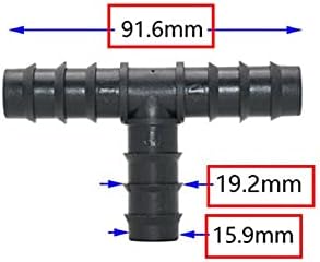Garden Plumbing Hose Adapter 16mm 20mm 25mm PE Pipe Barb Connector T-shaped Elbow Repair End Plug 1/2 3/4" Garden Drip Irrigation Pipe Connector Connector 4PC (Color : Black) - Image 2