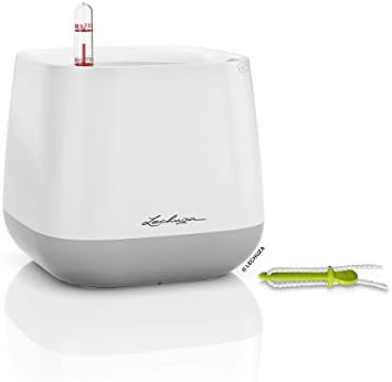 Lechuza 13862 Yula Self-Watering Garden Planter for Indoor and Outdoor Use, White/Gray by LECHUZA