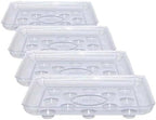 CWP SQDS-1400 Heavy Gauge Footed Square Carpet Saver Saucer, 14-Inch by 14-Inch, Clear (Pack of 4) by TipPot