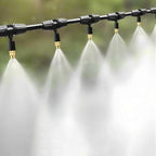 Tubing Drippers Garden Watering Misting System, Sturdy PE Tubing & 4 Spray Brass Nozzles, for Rooftop/Patio/Dust Control(L 30m(98ft)) by Unknown
