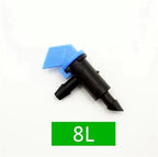 Drip Emitter 150 Pcs 4/7mm Adjustable Micro Drip Sprinkler Emitter Garden Flag Irrigation Drippers for Yard Greenhouse Watering System(8L Blue) - Image 2